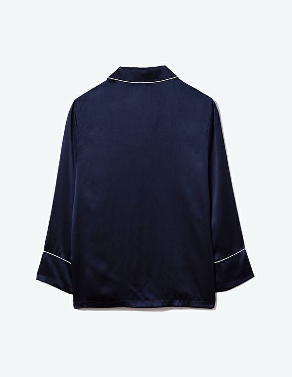 ペア展開あり】メンズシルクパジャマ長袖＆ロングパンツ/セット