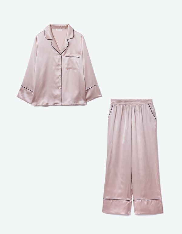 SLEEPY SLEEPY シルク100%パジャマ　長袖&ロングパンツセット ペア展開あり】シルクパジャマ長袖＆ロングパンツ/セット【BOX付
