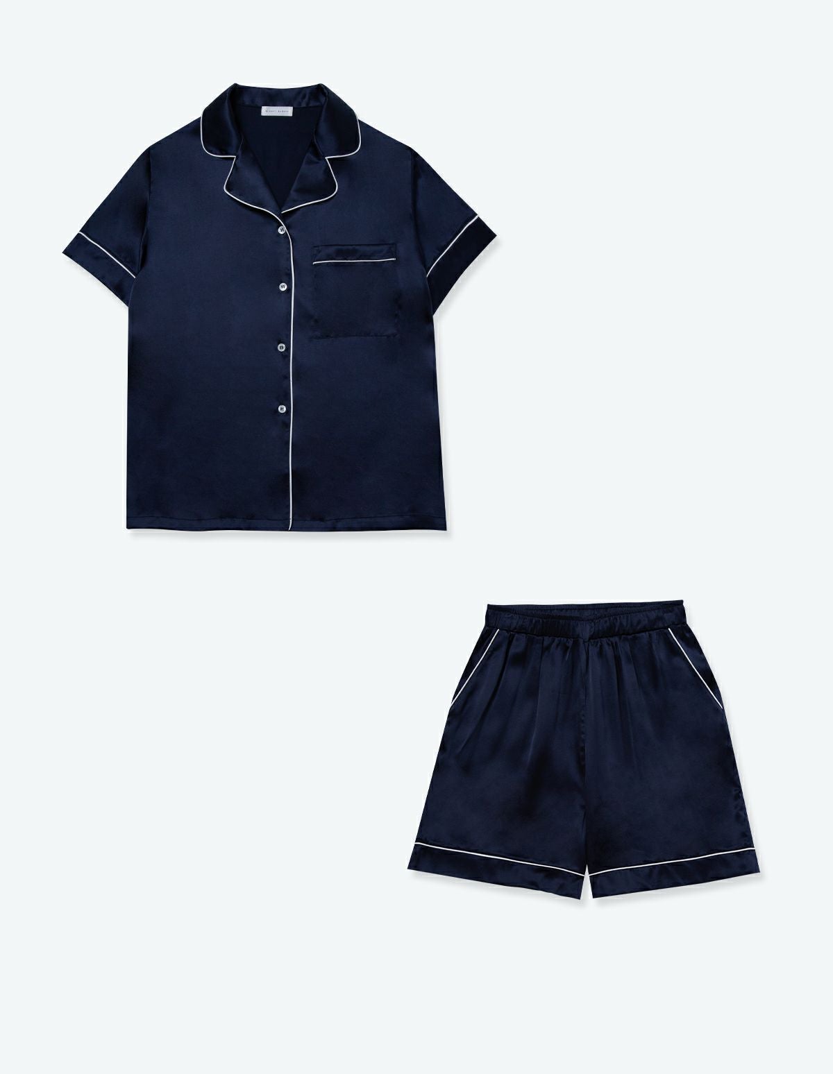 ペア展開あり】シルクパジャマ半袖＆ショートパンツ/セット【BOX付