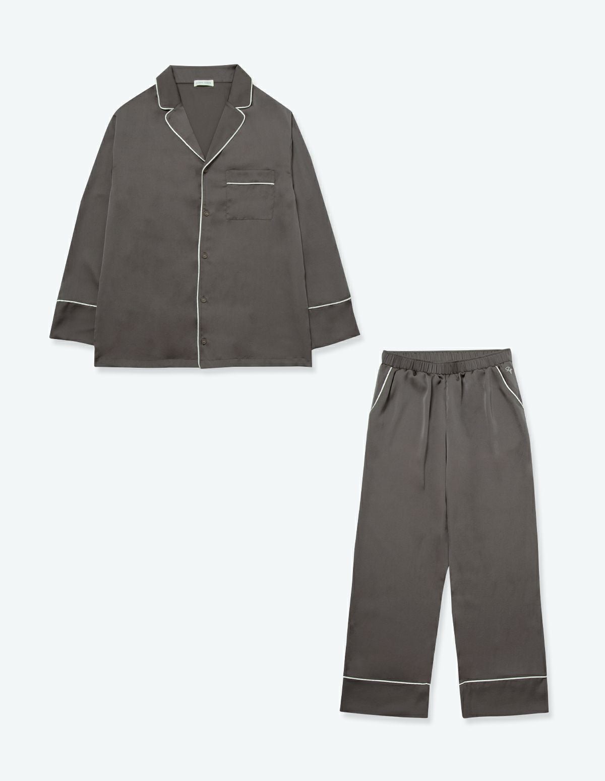 ペア展開あり】メンズヴィンテージサテンパジャマ長袖ロングパンツ