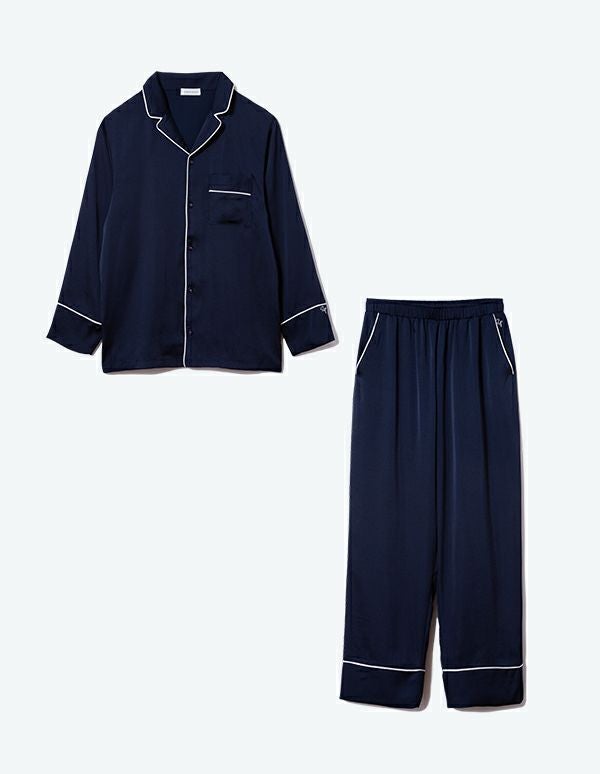 【新品未使用】SLEEPY SLEEPY ヴィンテージ サテンパジャマ セット ペア展開あり】メンズヴィンテージサテンパジャマ長袖ロングパンツ