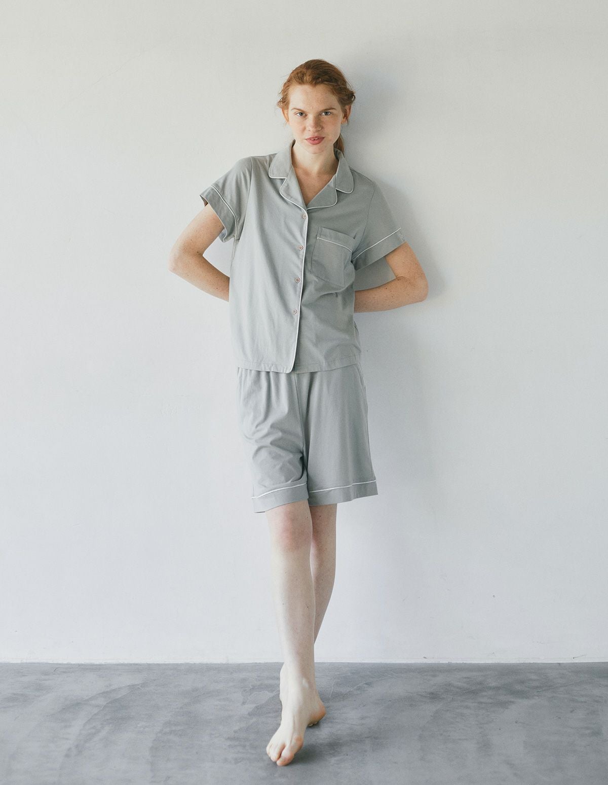 『新品』petitbateau Lサイズ ワイドパンツ半袖パジャマ グリーン セール】 ピーチ起毛ワイドパンツ （その他パンツ）｜Jocomomola
