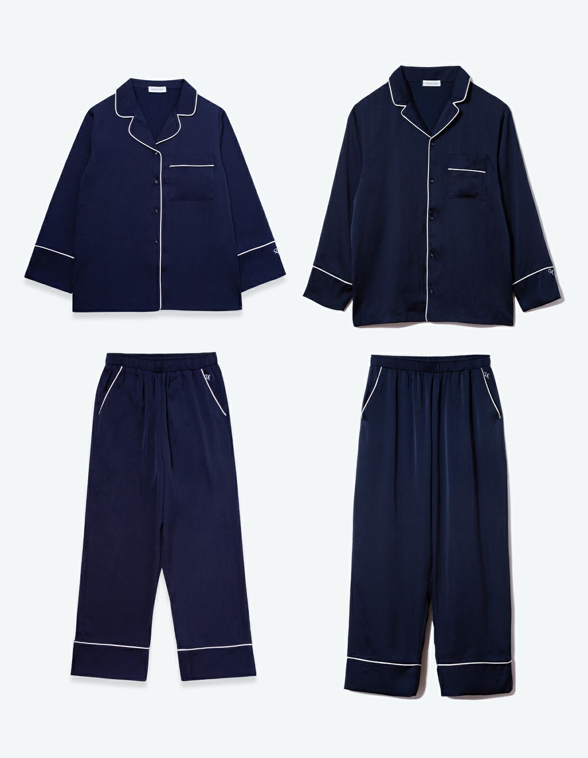 ヴィンテージサテンパジャマ長袖セット【ペアパジャマ/限定BOX付