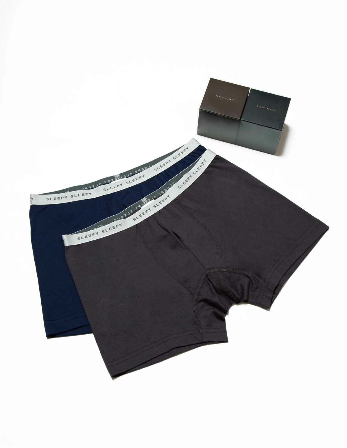 コットンベアボクサーパンツ 2点入りGIFT SET メンズ【ショッパー付
