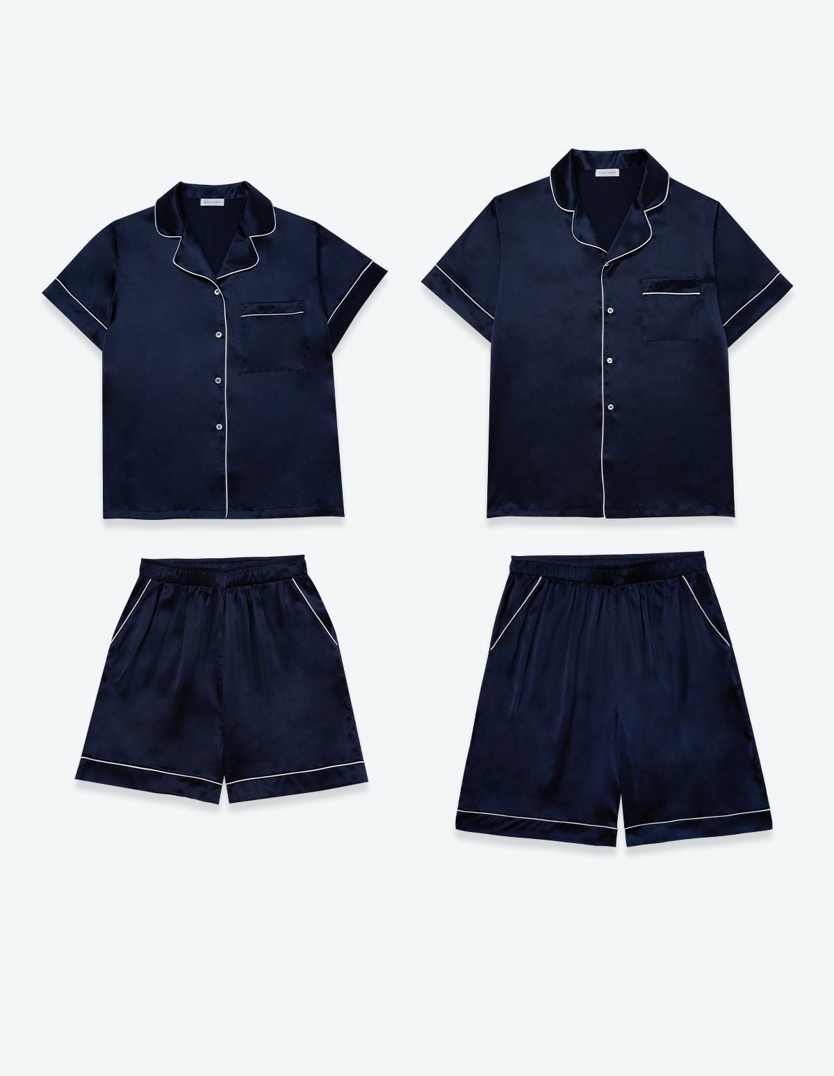 シルクパジャマ半袖ショートパンツ【ペアパジャマ/限定BOX付